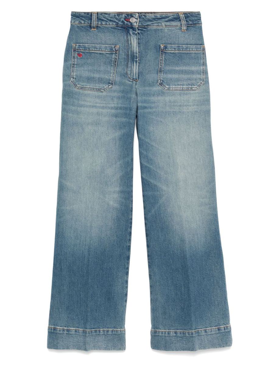 Victoria Beckham Stretch Jeans With Logo Patch