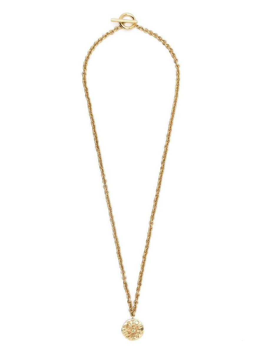 Patou Coin Pendant Gold-Plated Brass Necklace Accessories