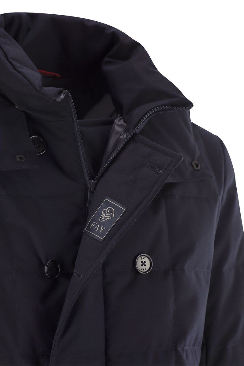 Fay Double-Breasted Down Jacket With Hood