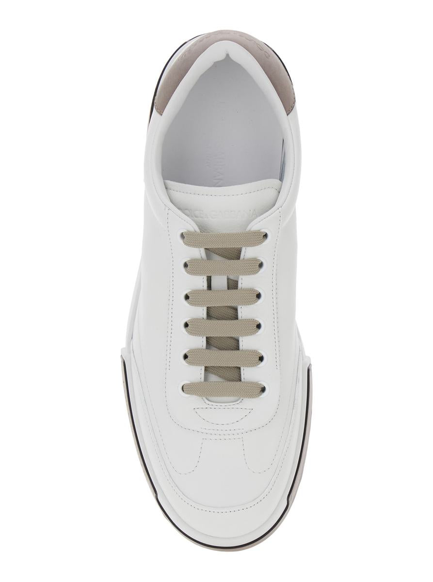 'Portofino' White Sneaker With Logo Print On The Sole In Leather Man