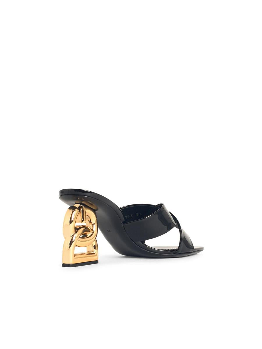 Dolce & Gabbana Black Leather Sandals
