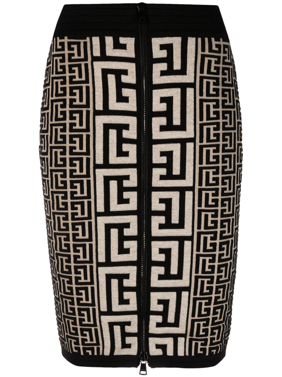 Balmain Monogram Knit Skirt Clothing