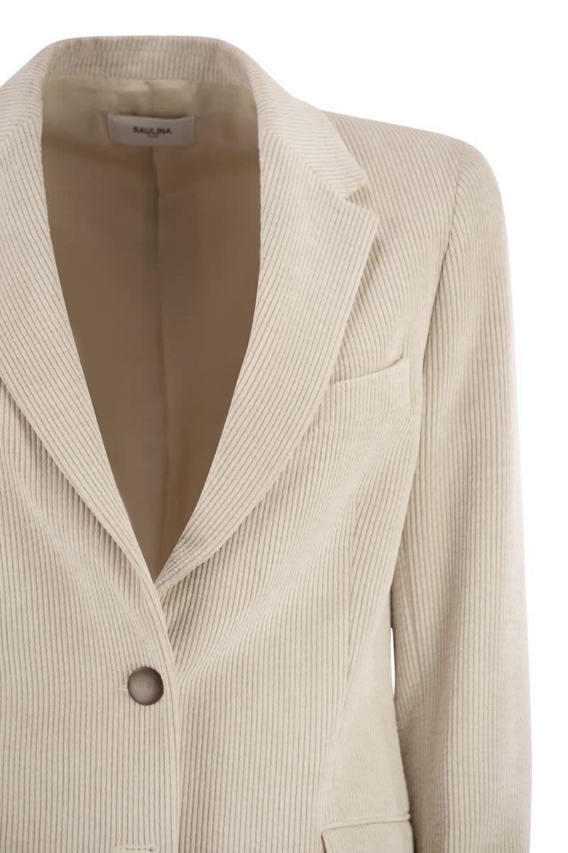 Saulina Antonia - Single-Breasted Velvet Jacket