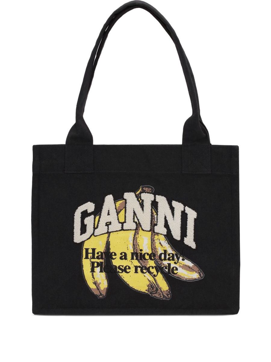 Ganni Organic Cotton Large Tote Bag