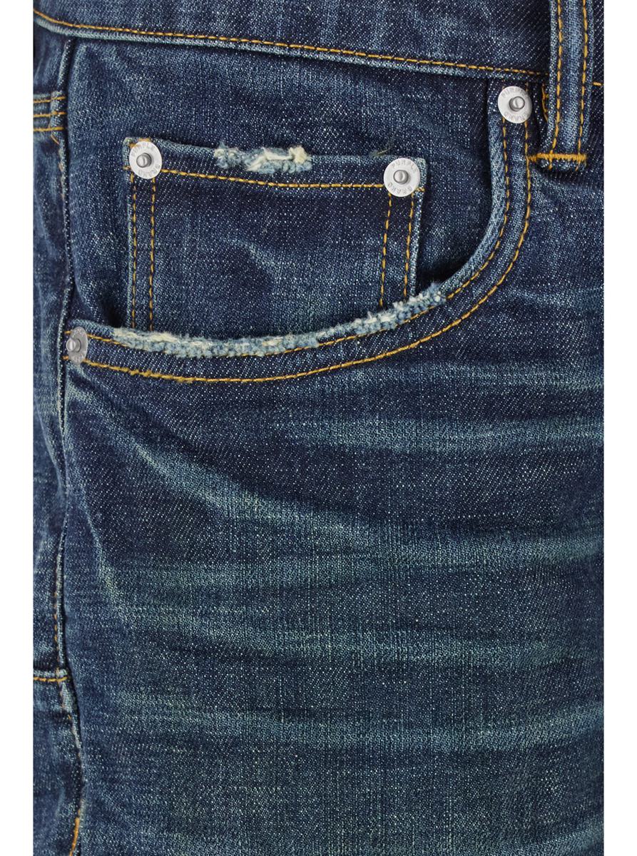 Blue Jeans With Low Rise And Stonewashed Effect In Denim Man