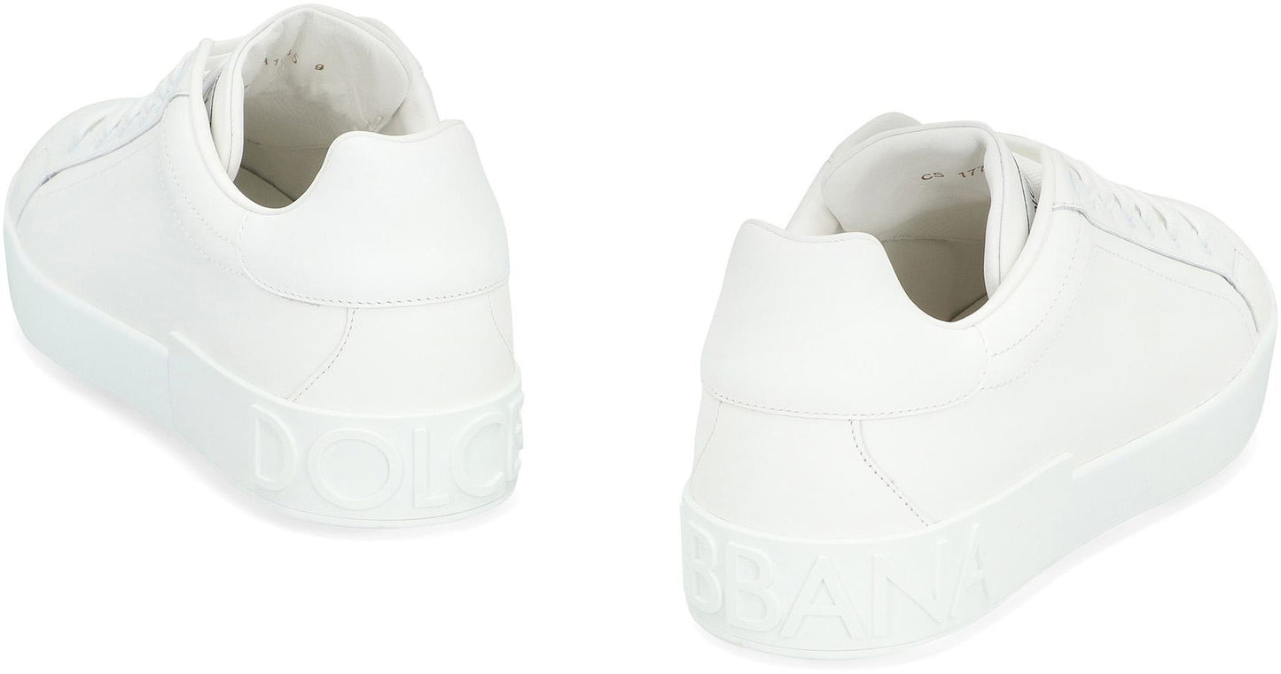 Dolce & Gabbana Portofino Leather Low-Top Sneakers