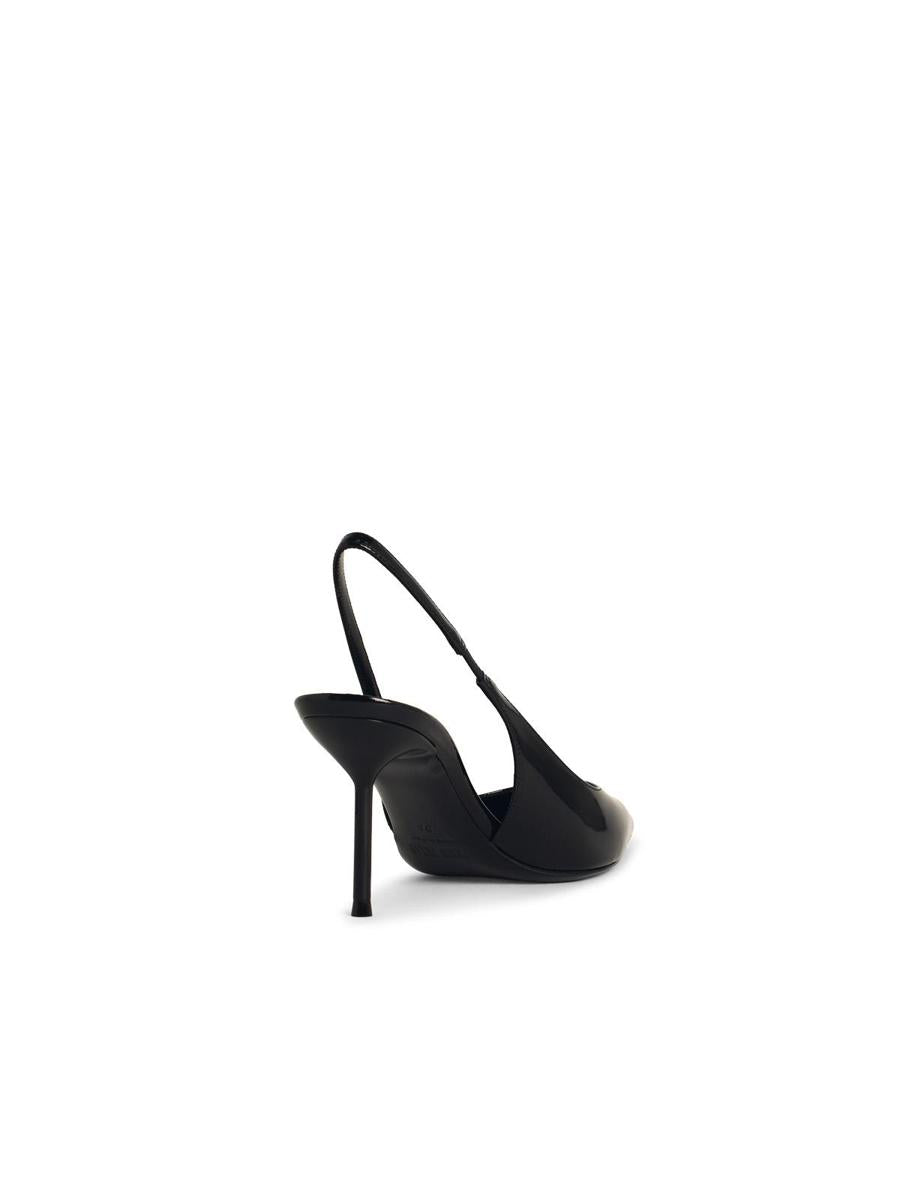 Paris Texas 'Lisia' Black Leather Slingbacks