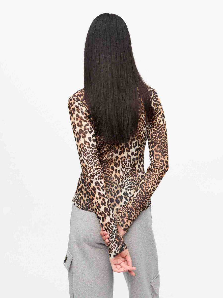 Ganni Printed Mesh T-Shirt