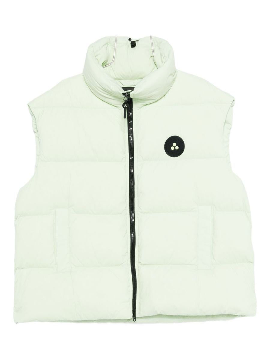 Peuterey White Padded High-Neck Vest With Zip