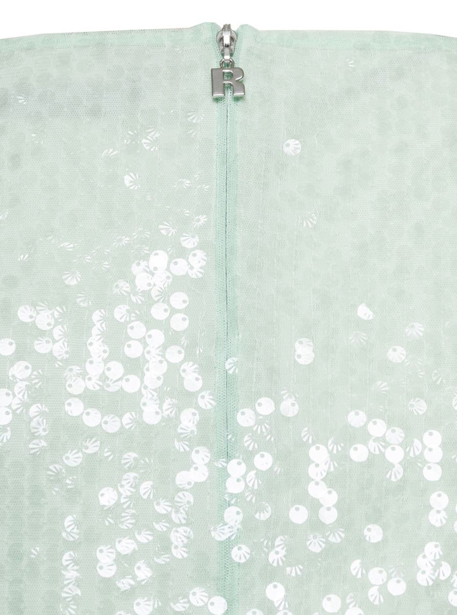 Mini Green Dress With All-Over Sequins In Recycled Fabric Woman