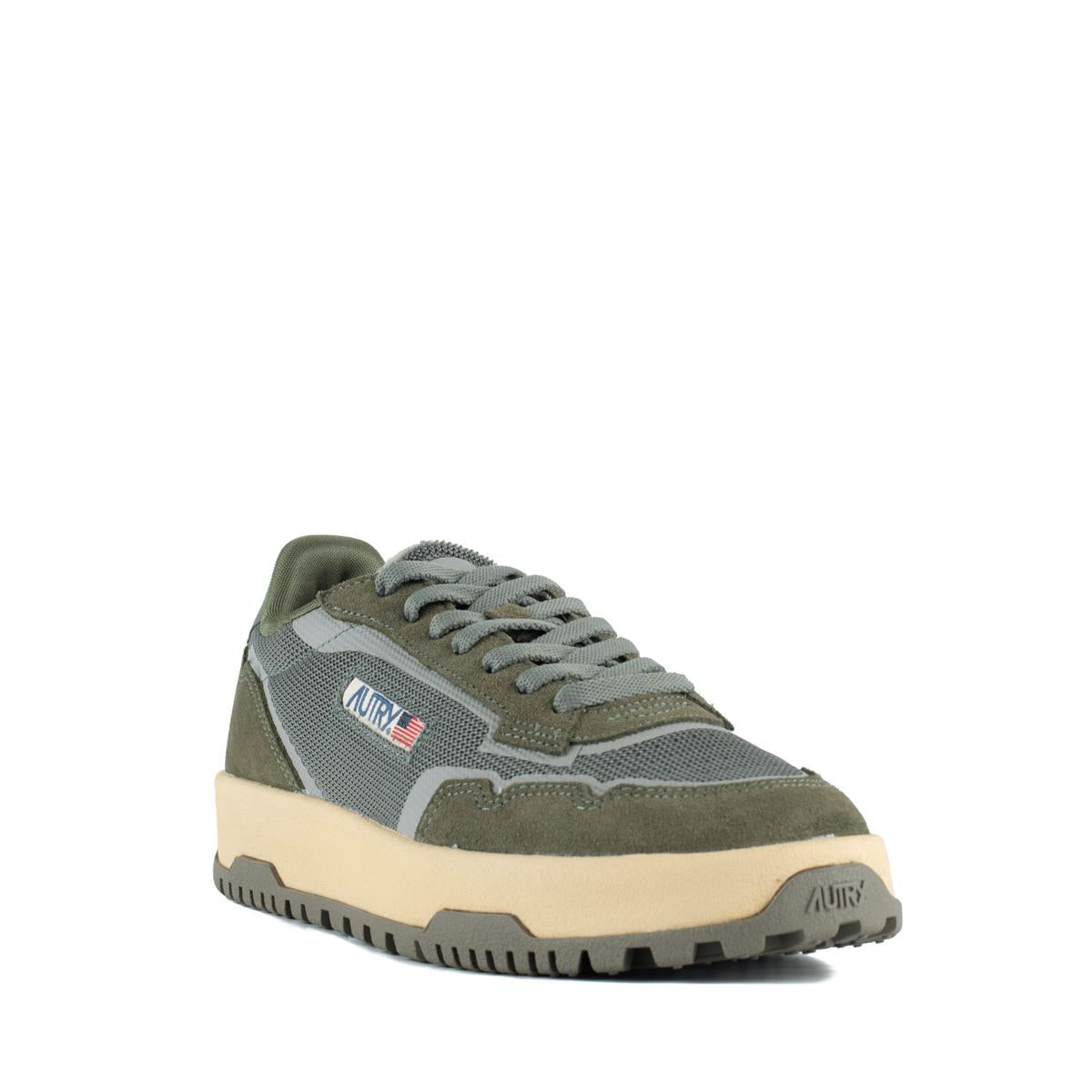 Autry Wildpace Low Mesh And Suede Sneakers Schio And Military