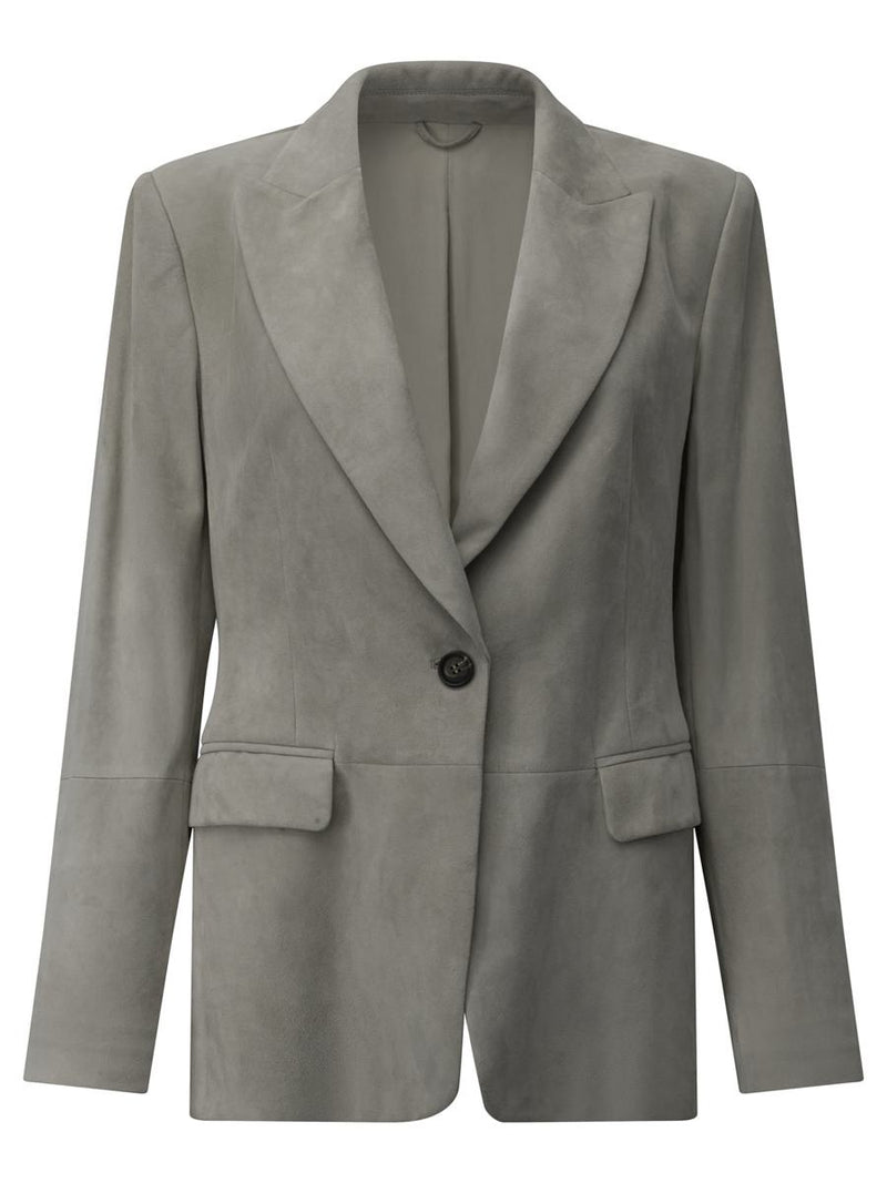 Brunello Cucinelli Suede Leather Blazer Jacket