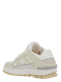 'Area Lo' White And Beige Sneakers With Logo Detail In Leather Blend Woman