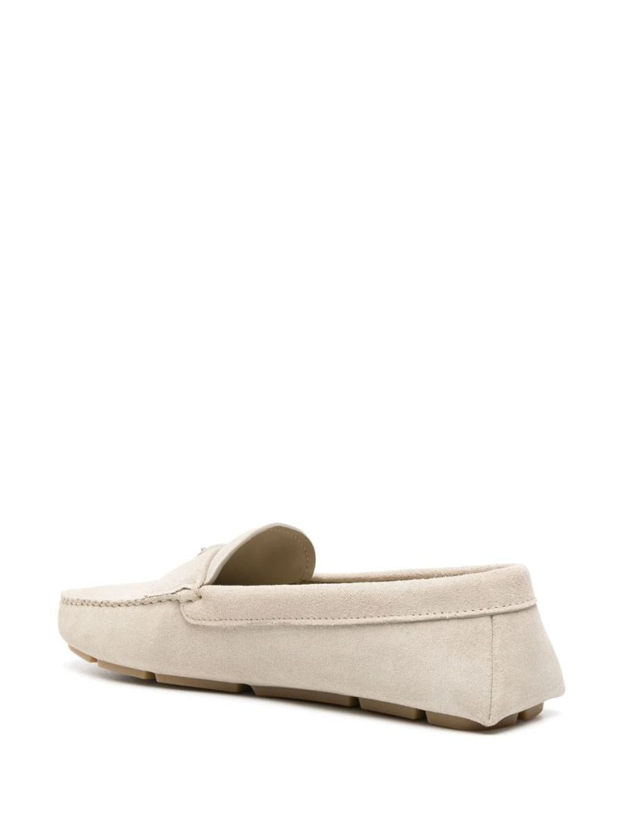 Prada Triangle-Logo Suede Loafers