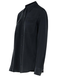 Equipment Black Silk Shirt