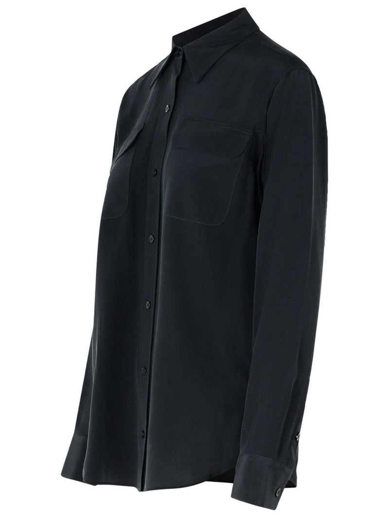 Equipment Black Silk Shirt