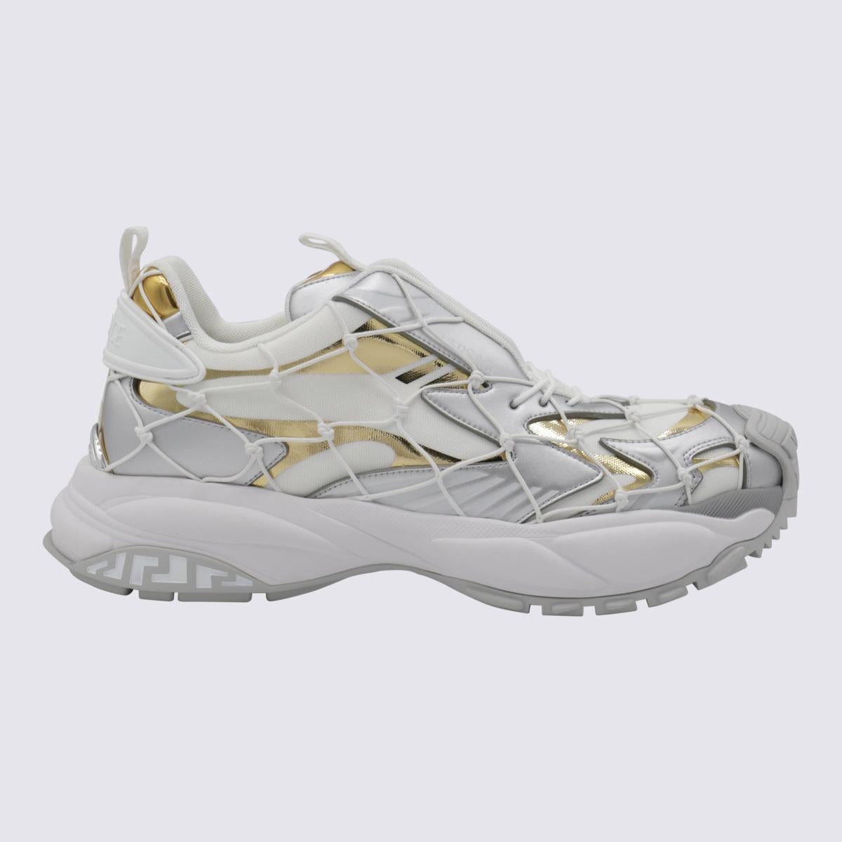 Versace White And Yellow Sneakers