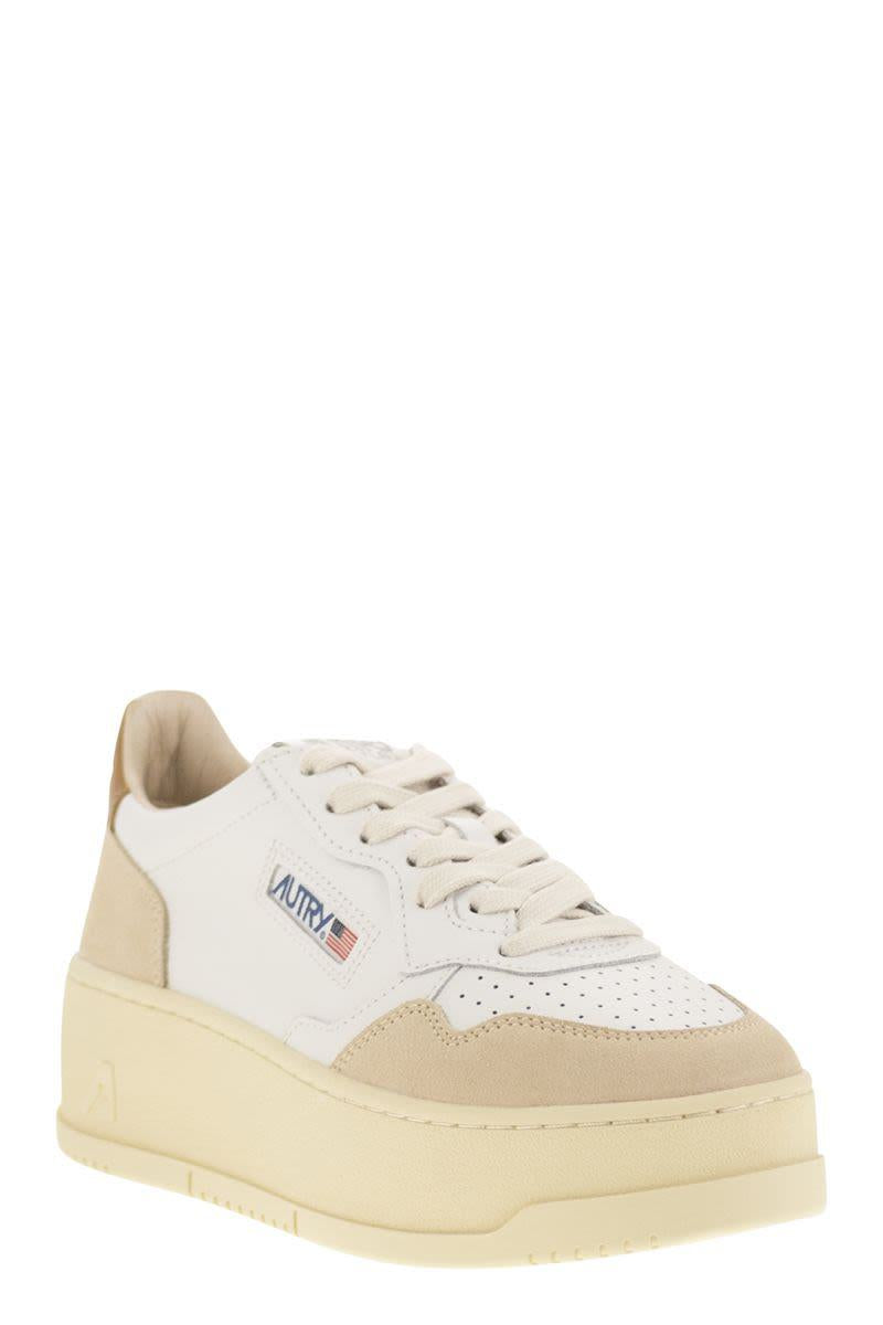 Autry Medalist Platform - Leather And Suede Trainers