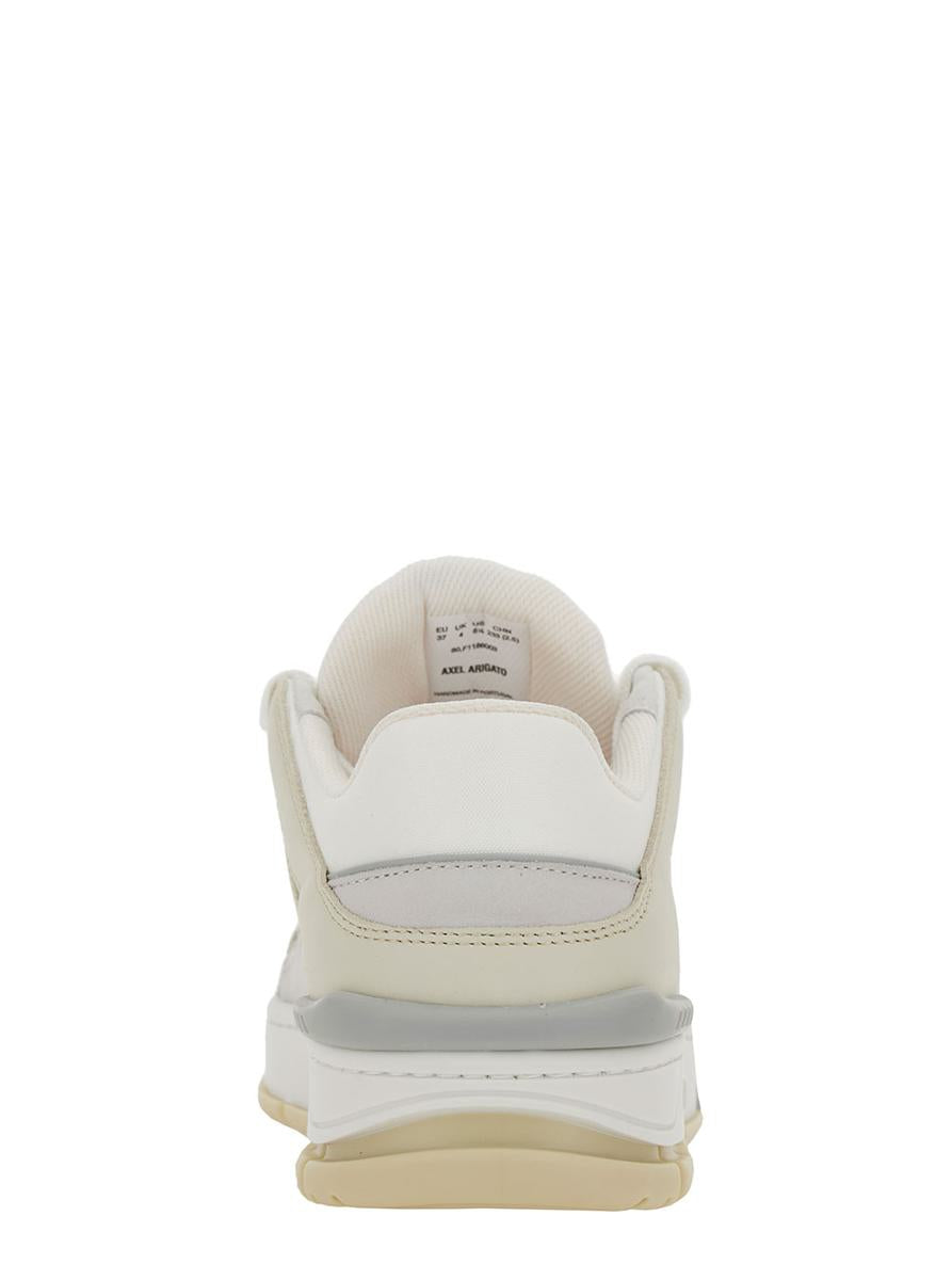 'Area Lo' White And Beige Sneakers With Logo Detail In Leather Blend Woman