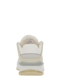 'Area Lo' White And Beige Sneakers With Logo Detail In Leather Blend Woman