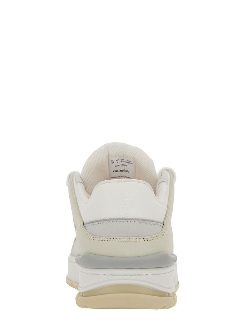 'Area Lo' White And Beige Sneakers With Logo Detail In Leather Blend Woman