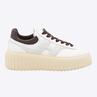 Hogan White And Cream Leather Sneakers