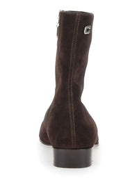 'Aiglon' Brown Boots With Logo Embroidery On The Side And Zip Closure On The Side In Suede Woman