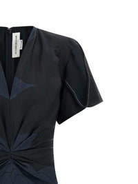 Victoria Beckham 'Gathered V-Neck' Midi Dress