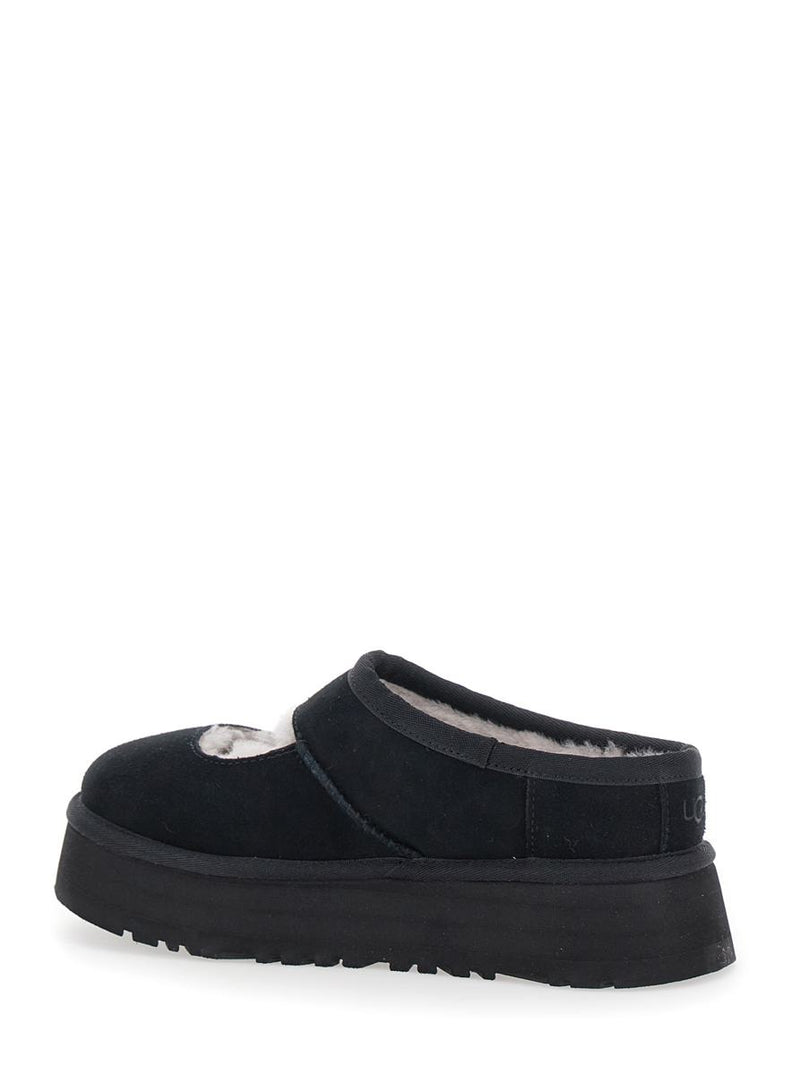 'Bea Mary Jane' Black Mules With Cut-Out Detail In Suede Woman