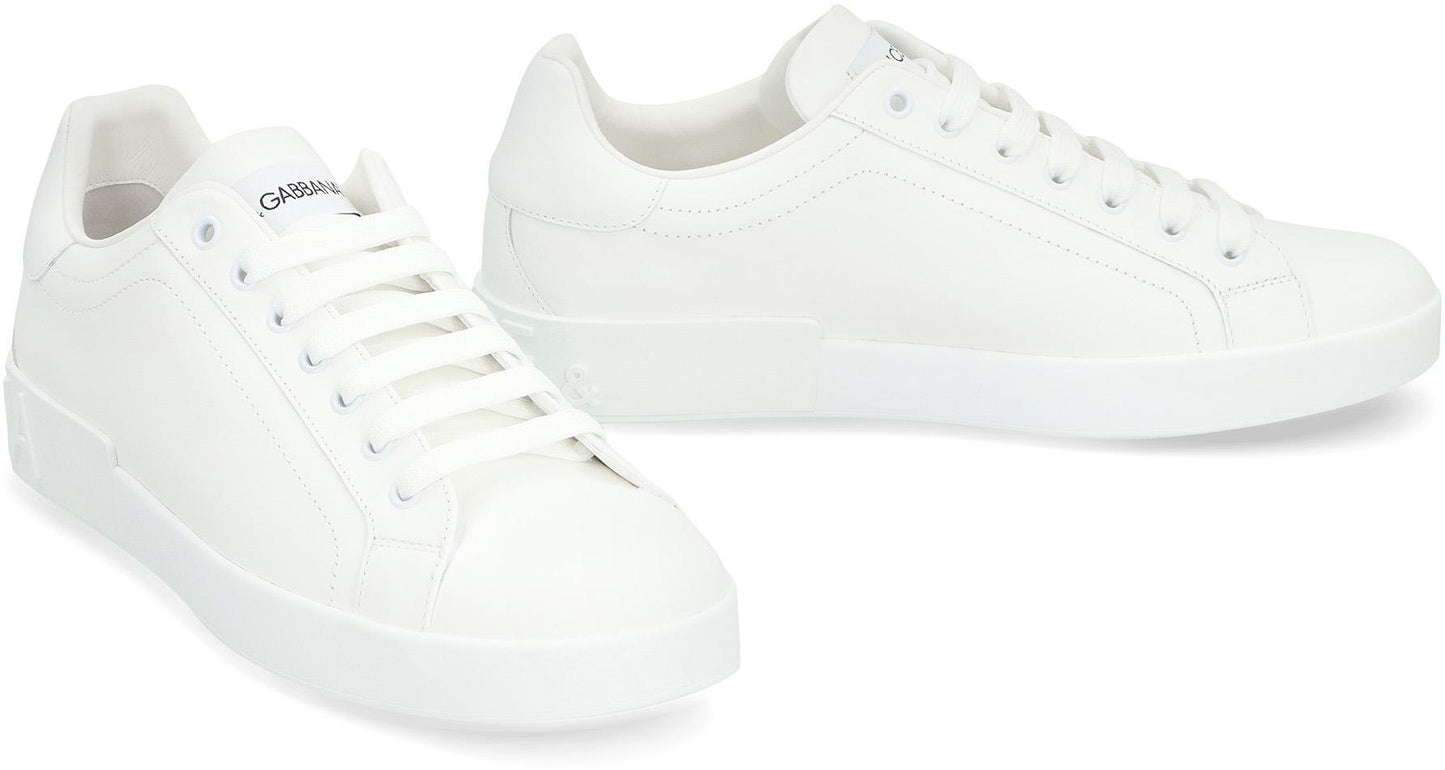 Dolce & Gabbana Portofino Leather Low-Top Sneakers