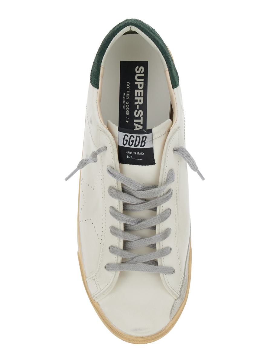 'Superstar' White Low Top Sneakers With Contrasting Heel And Logo Patch On The Tongue In Leather Man