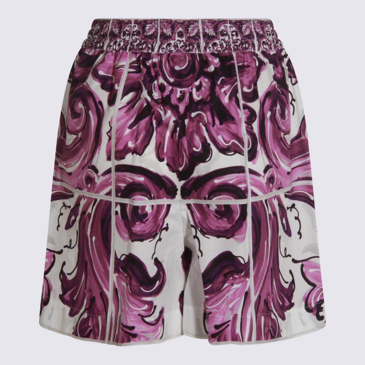 Dolce & Gabbana Pink And White Cotton Shorts