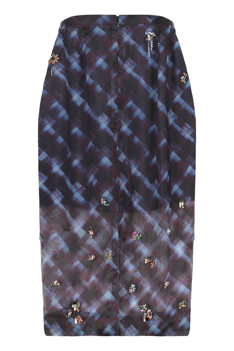 Dries Van Noten Gonna Sokna In Printed Silk