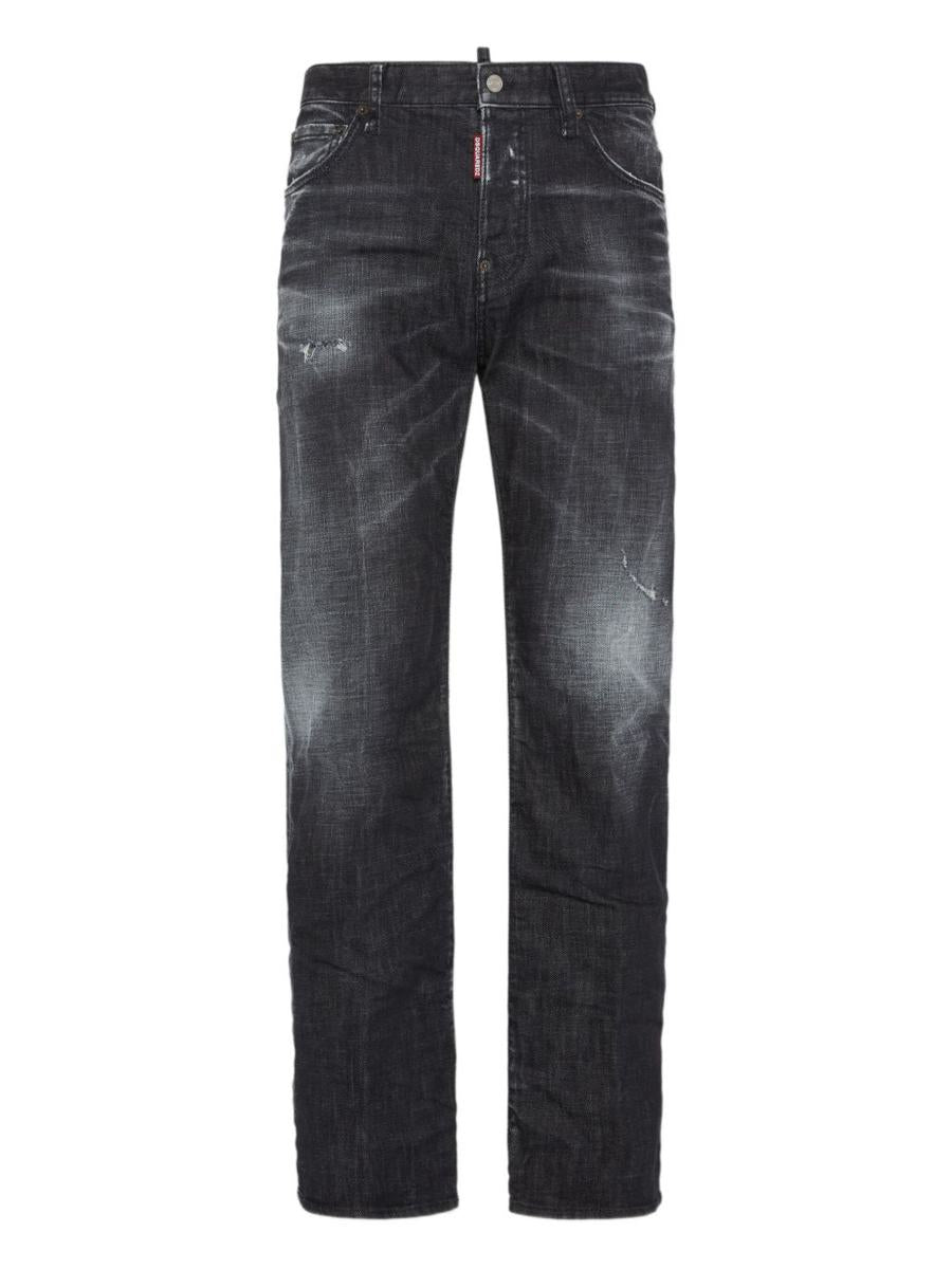 DSQUARED2 Black Washed Straight Jeans
