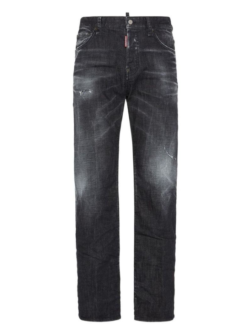 DSQUARED2 Black Washed Straight Jeans