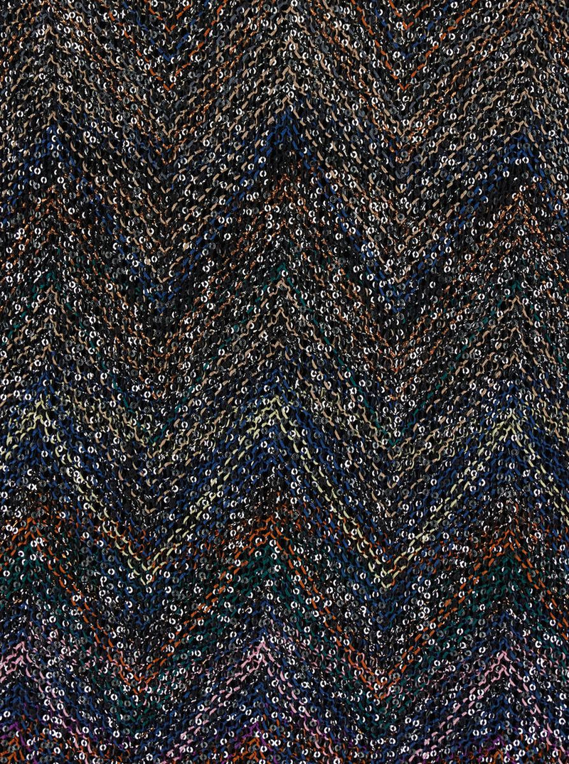 Multicolour Dress With Deep Neckline And All-Over Sequins In Viscose Woman