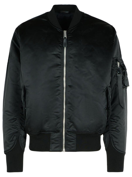 Alpha Industries 'Flight' Black Nylon Bomber Jacket