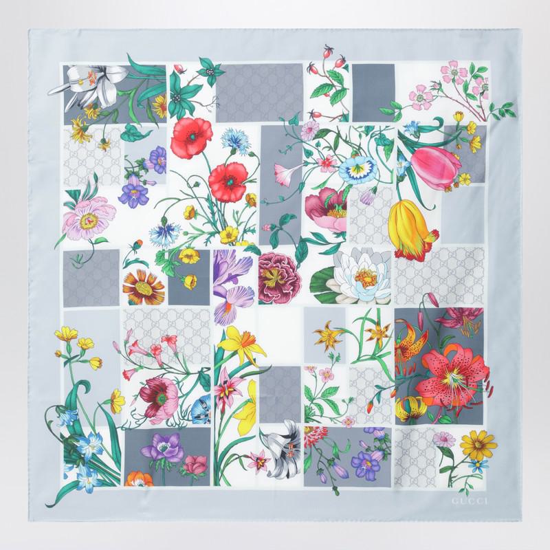 Gucci Twill Scarf With Flora Print