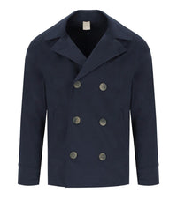 H953 Navy Blue Knitted Peacoat