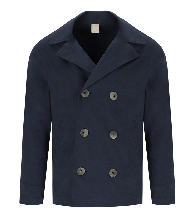 H953 Navy Blue Knitted Peacoat