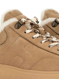 Hogan H-Stripes Suede Sneakers With Shearling Lining Shoes