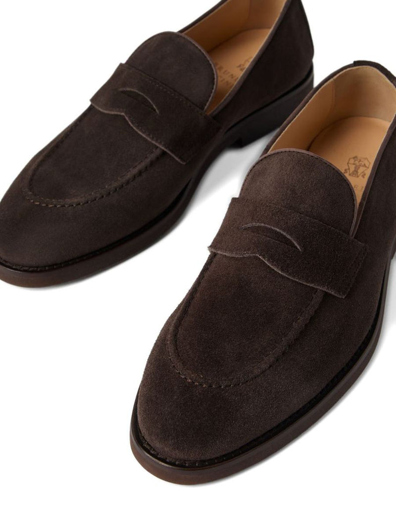 Brunello Cucinelli Suede Leather Loafers