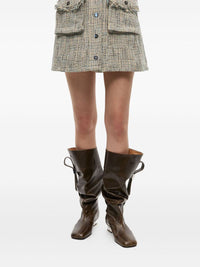 Ganni Dark Olive Knee-High Boots