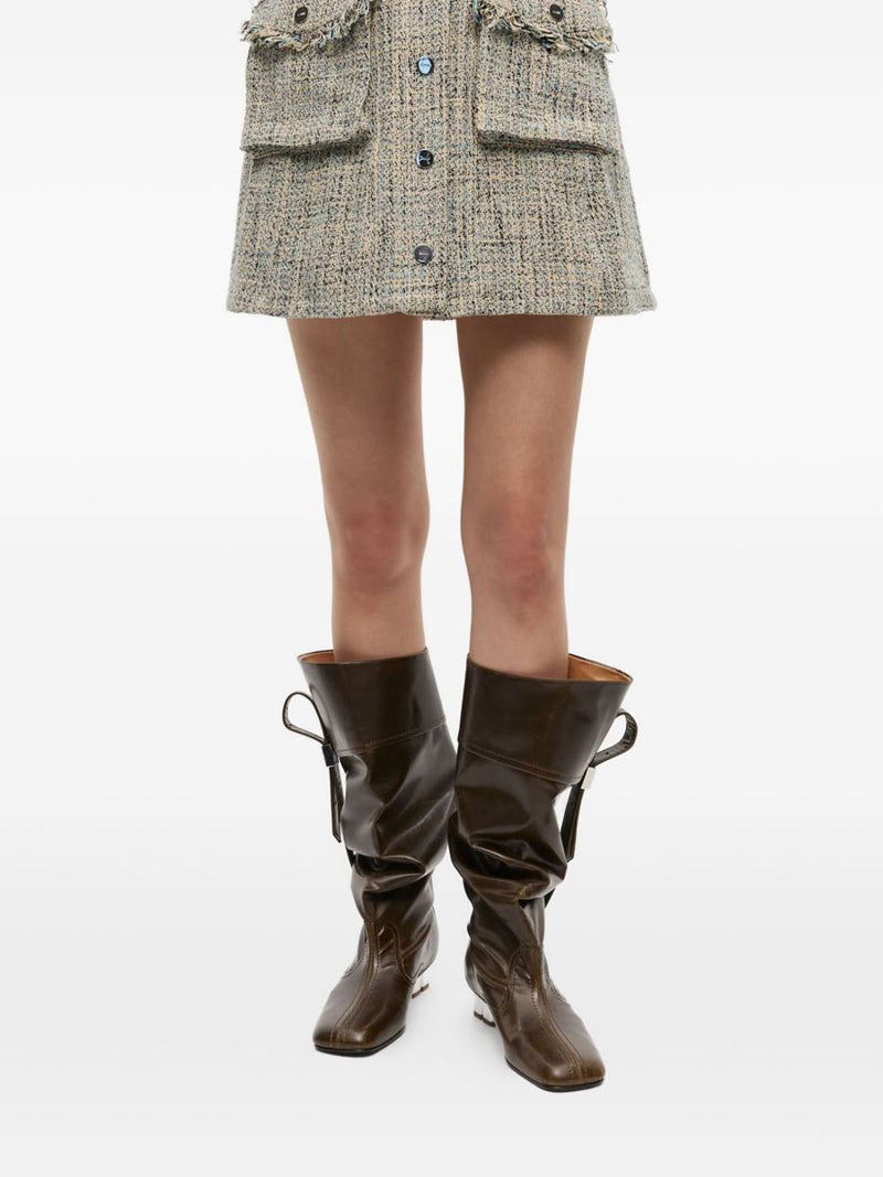 Ganni Dark Olive Knee-High Boots