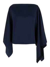 Blue Stole In Lightweight Fabric Woman