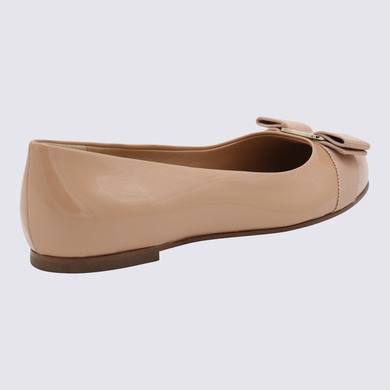 Salvatore Ferragamo Beige Varina Flats