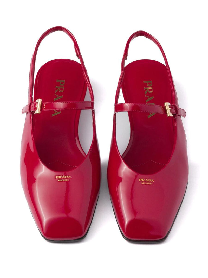 Prada Leather Slingback Ballerina Shoes