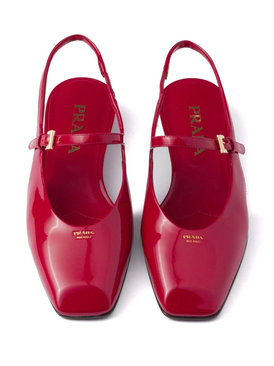 Prada Leather Slingback Ballerina Shoes