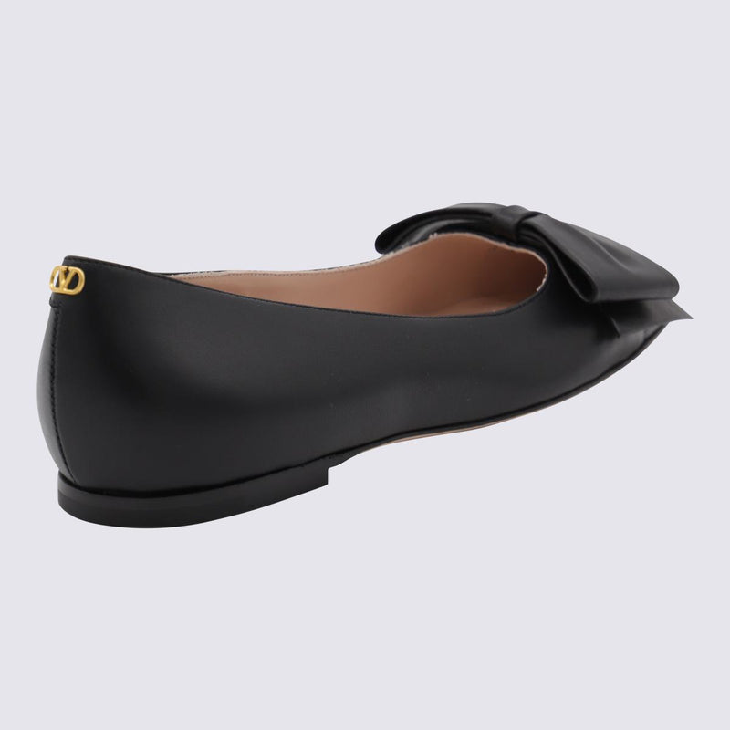 Valentino Garavani Black Leather Flats