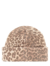 Ganni Wool Hat With Leopard Pattern